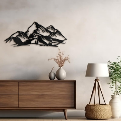 Dynamic Mountain Range Modern Abstract Wall Accent Sculpture Hanging Decoration Metal Wall Decor