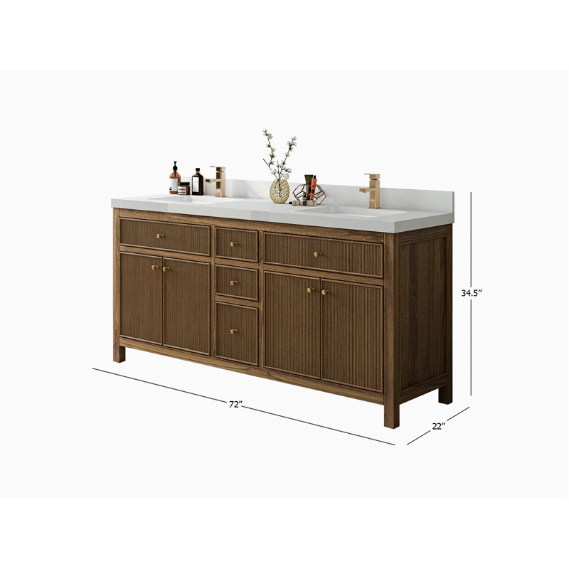 Ensemble de meuble-lavabo double 72 po Sonoma, Blanc