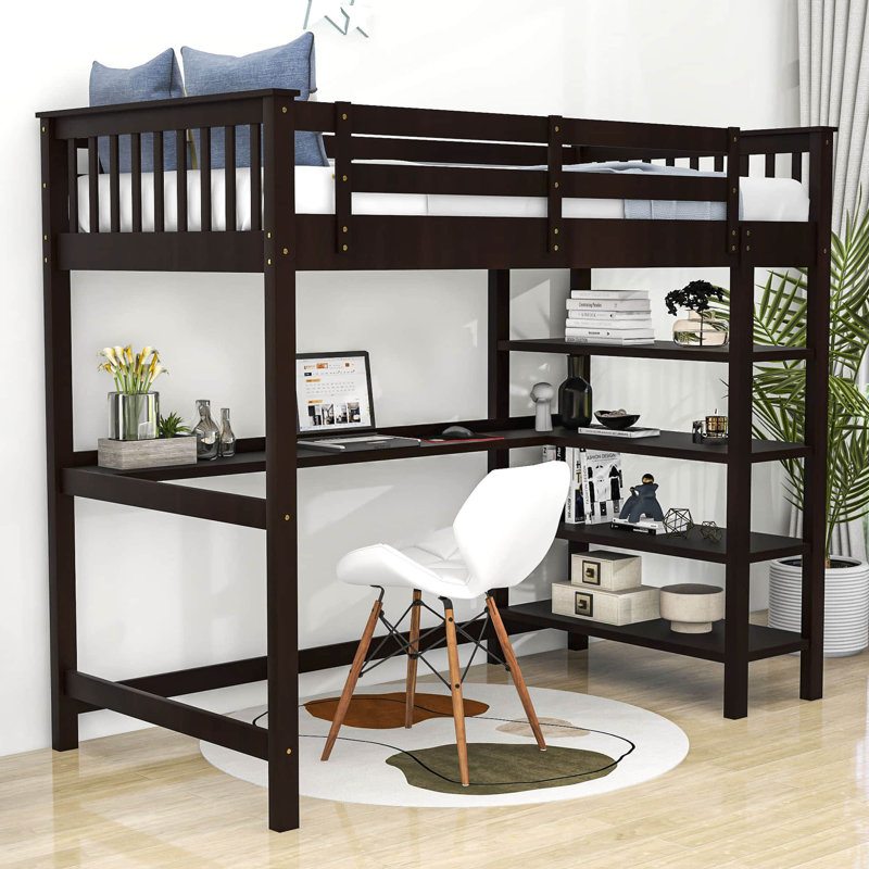 Lit mezzanine Egla par Harriet Bee, Espresso, Simple