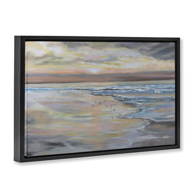 Morning Run Beach View Floating Frame, design by Jeanette Vertentes