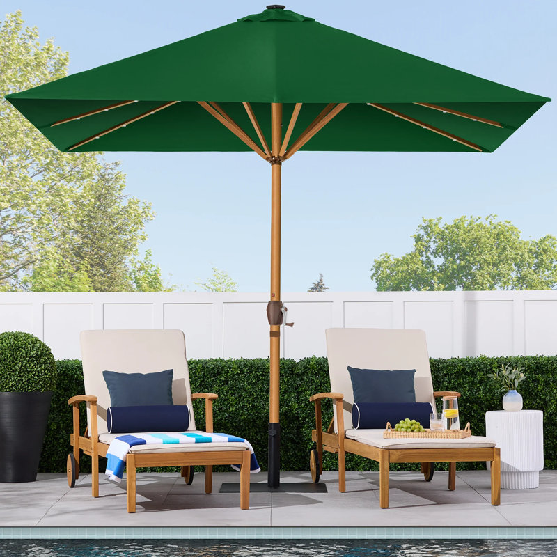 Parasol carré solaire à DEL pour terrasse, Green