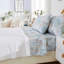 Ensemble de draps-housse 100% coton égyptien, ensemble de literie 4 pièces à densité de tissage 800 fils luxueux bleu bohème et cachemire, pour chambre d'amis toutes saisons-128817901