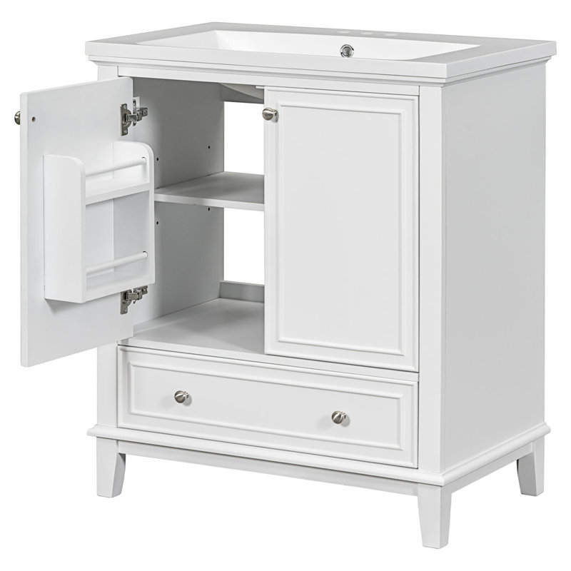 Bathroom Vanity With Sink Combo, Multi-Functional Bathroom Cabinet With Doors And Drawer, Bathroom Cabinet With Adjustable Shelf