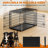 Foldable Metal Wire Dog Cage with Divider-101093291