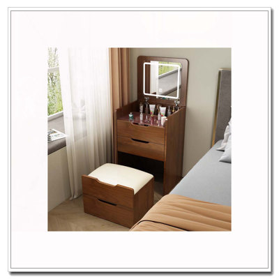 Ensemble de meuble-lavabo 3 en 1 avec miroir et plateau de maquillage