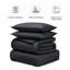 Haffa Microfiber Striped Duvet Cover Set with Pillowcases Included-122105735-122105737