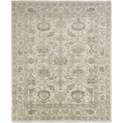 Wool Oriental Area Rug in Ivory
