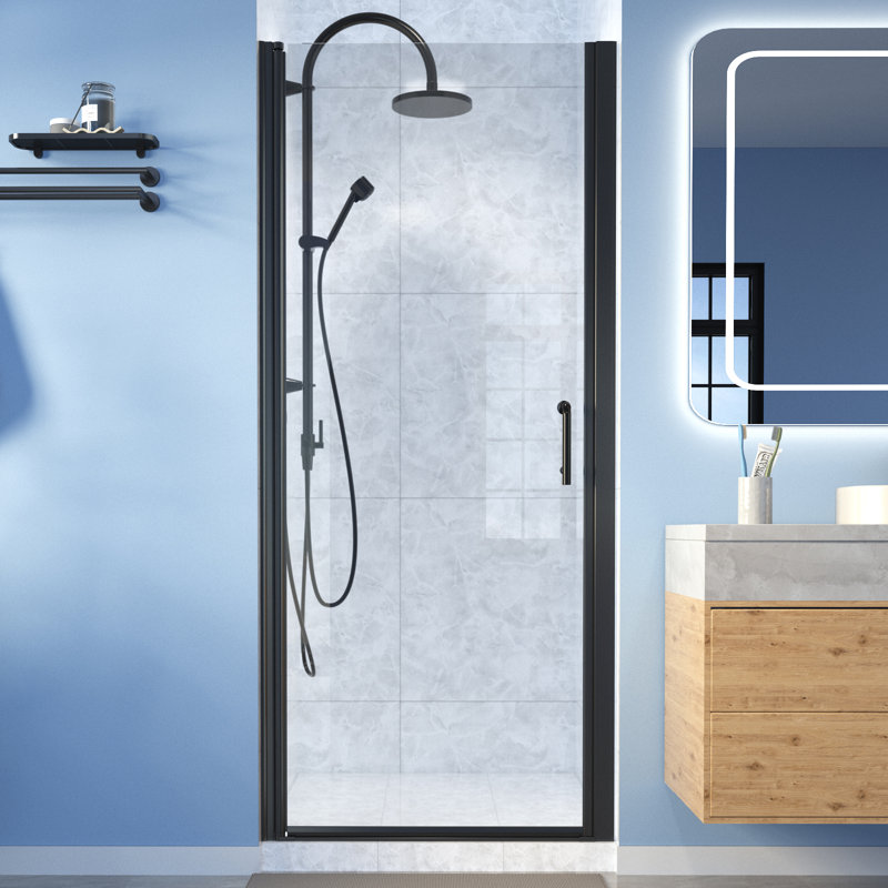 Porte de douche pivotante sans cadre l 32 "x H 72", Clair