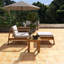 Ensemble de canapé d'extérieur en bois d'acacia avec repose-pieds et table-1162072067