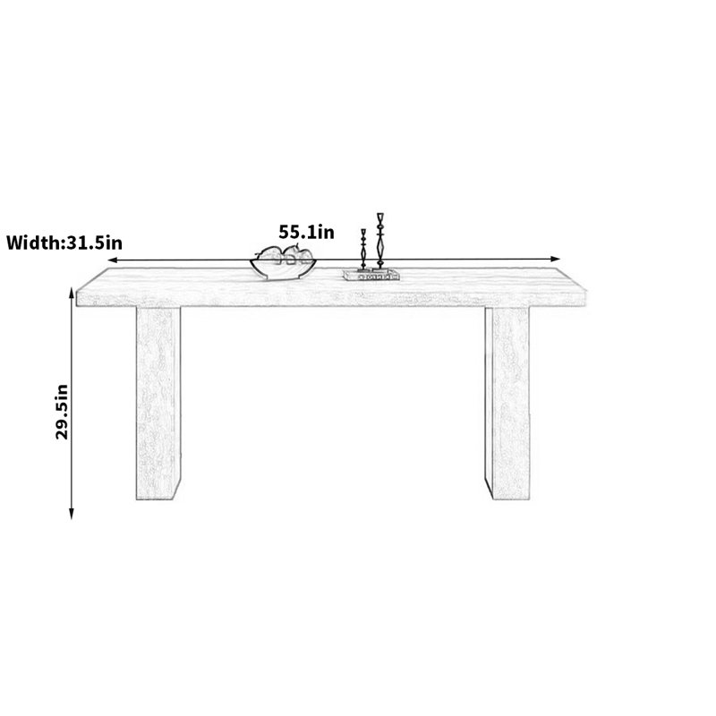 Table de salle à manger Lachezara, H 29,5 po x L 55,1 po x l 31,5 po