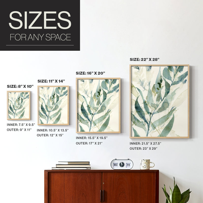 Underwater Botany I, reproduction encadrée - bois massif, Naturel, H 21 po x l 17 po