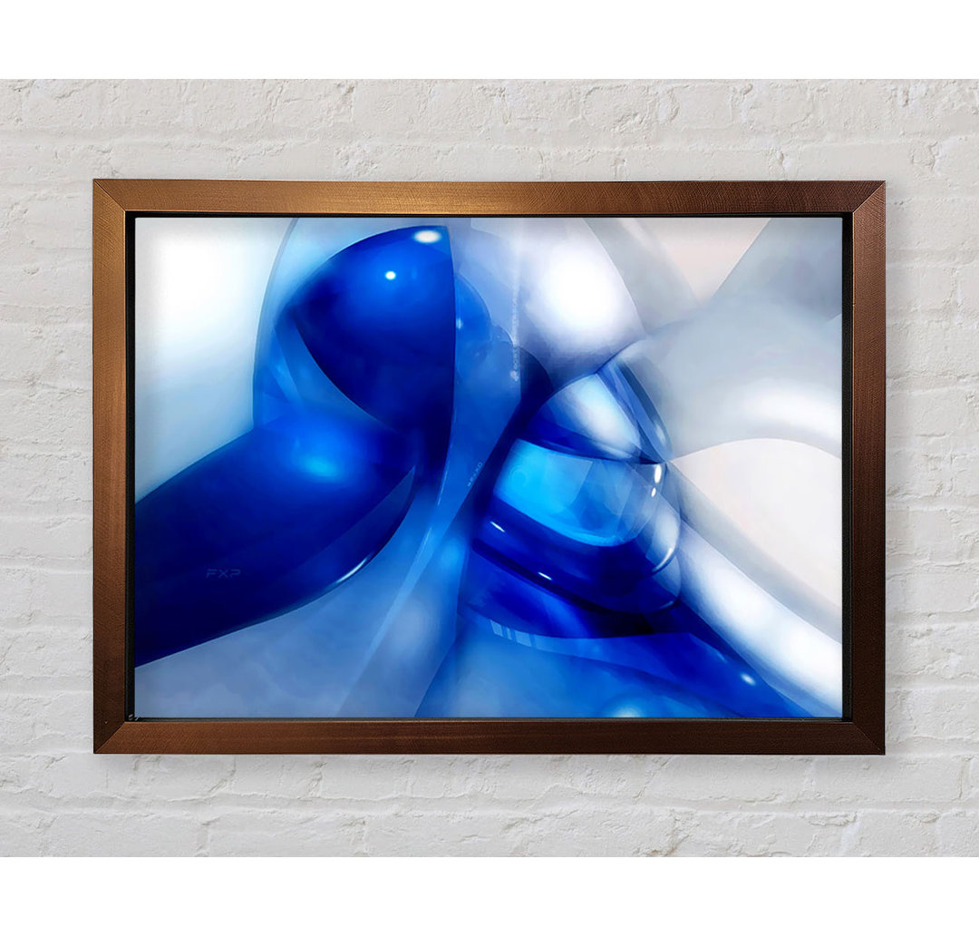 Gerahmtes Wandbild Liquid Blue Energy