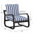 Asa Outdoor Sling Chair Upholstered In Blue And White Stripe Fabric