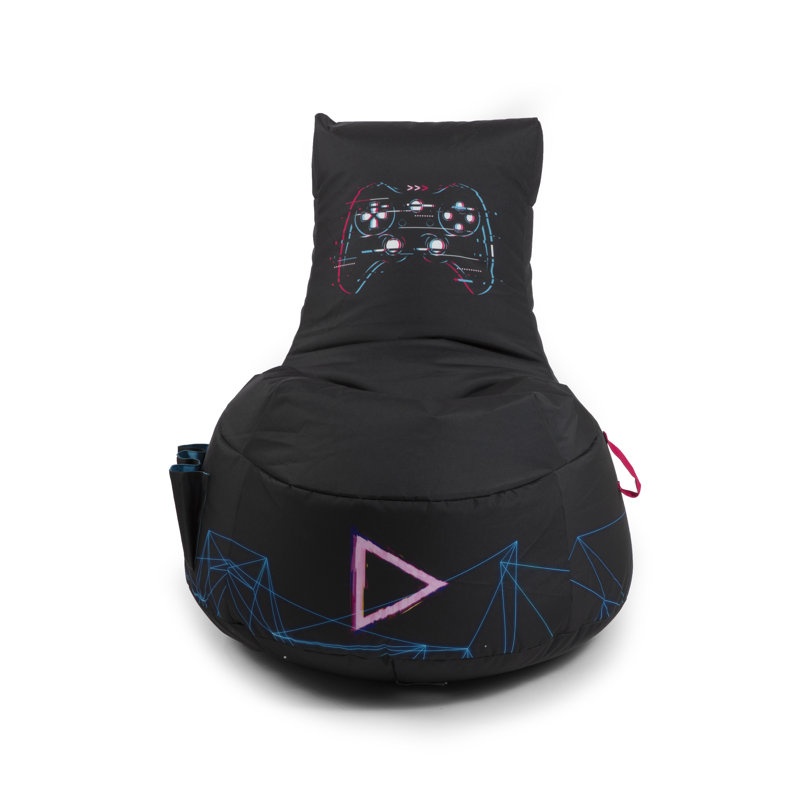 Fauteuil à billes Gaming, 100% polyester noir / rouge