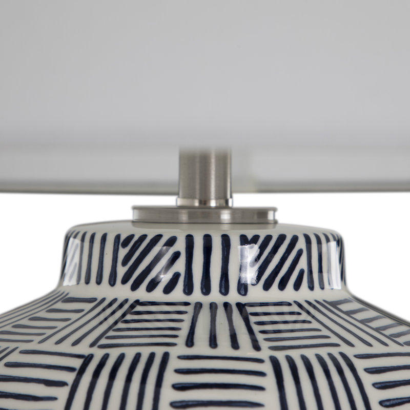 Liora Table Lamp, Blue Patterned Glaze