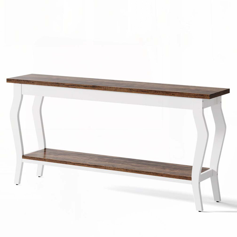 Table de canapé 70,9 "avec 2 tablettes de rangement