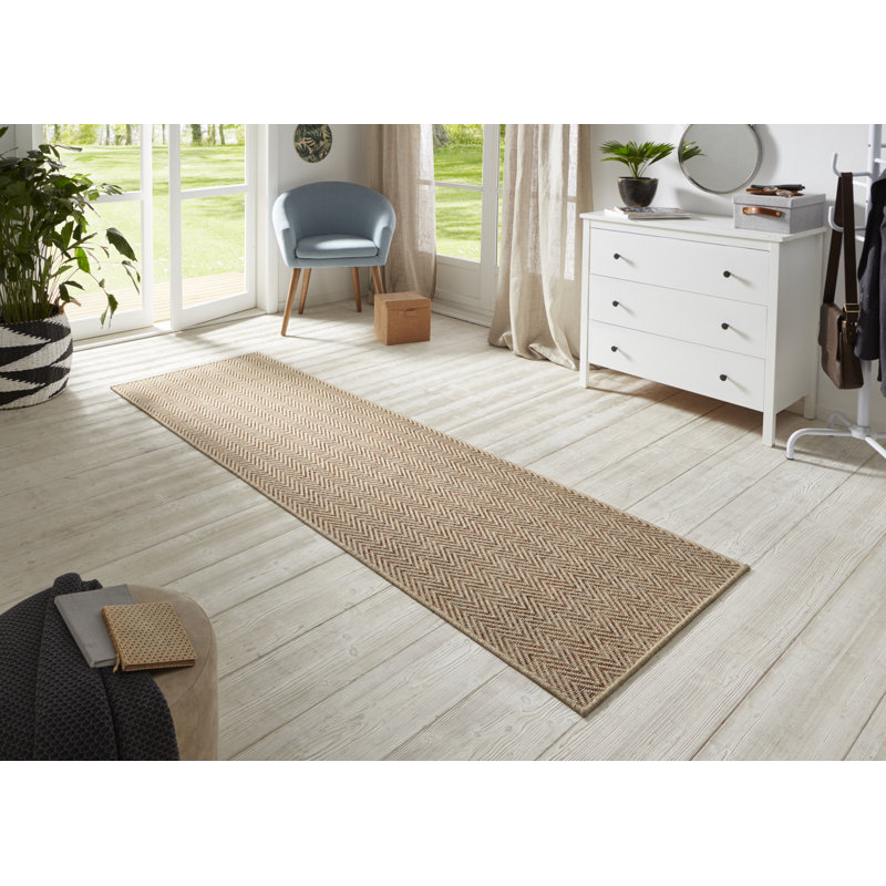 Flatweave Beige/Terracotta Rug, Runner  80 x 150 cm