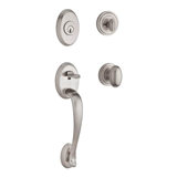 Columbus Handleset with Single Cylinder Deadbolt and Door Knob and Rosette