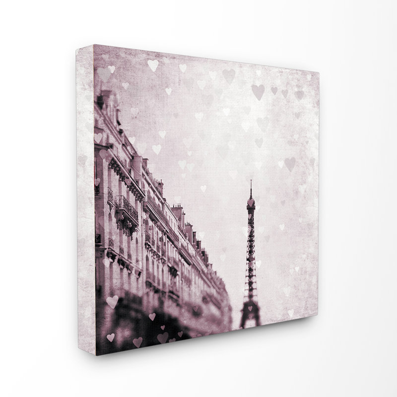 Paris Heart Storm Framed Canvas Print, 17" x 17"