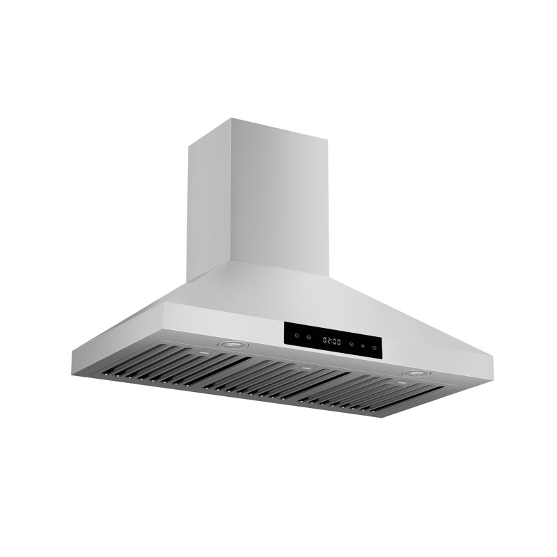 Hotte de cuisine murale en acier inoxydable à 3 vitesses avec 3 vitesses, commande tactile, lampes à DEL, filtres à chicane et arrêt automatique