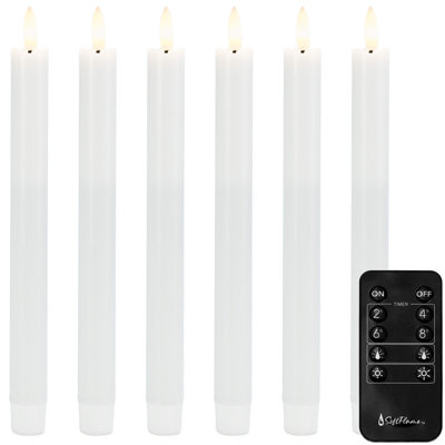 Bougies coniques sans flamme télécommandées, bougies de fenêtre à DEL scintillantes à piles 3D recouvertes de cire véritable pour illuminer votre décoration intérieure