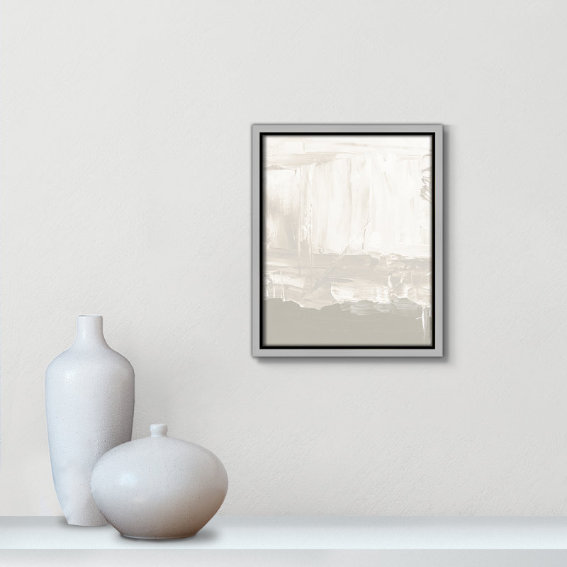 Albie taupe abstrait, reproduction sur toile flottante, H 11,5 po x l 9,5 po, Argent