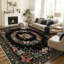 Tapis lavables 4 x 6 pi, tapis d'extérieur doux papillon noir, tapis à poils longs délavés d'inspiration rétro pour le salon, la salle à manger et la chambre à coucher-1830842429