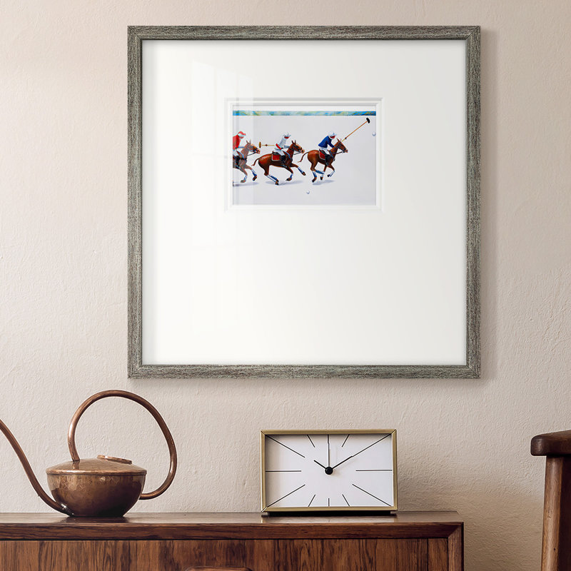 Motif de polos encadrés sur papier, H 17 po x l 17 po x P 1,25 po