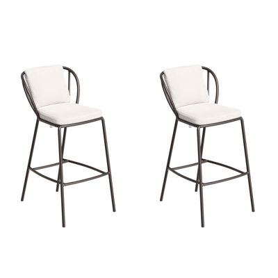 Malti Powder Coated Aluminum Outdoor 32.5'' Bar Stool with Cushion