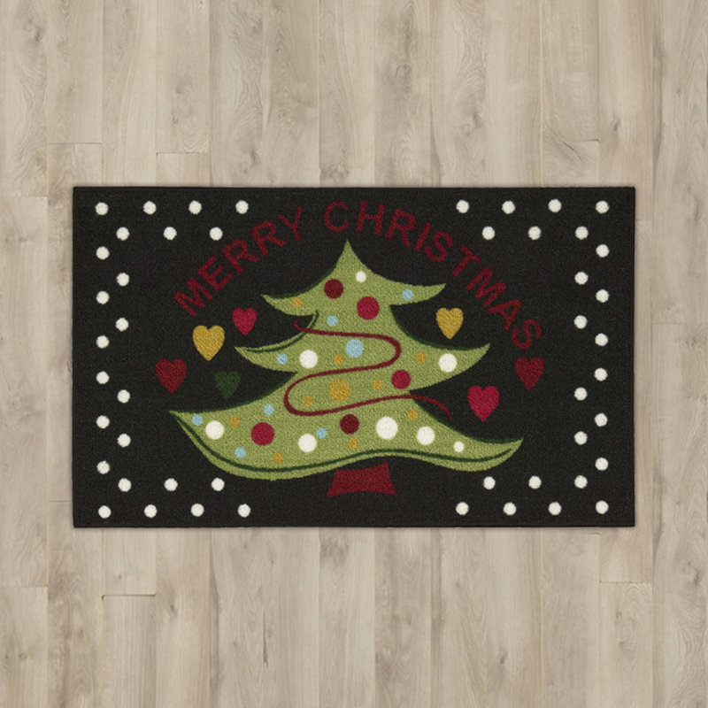 Tapis de noël sapin noir