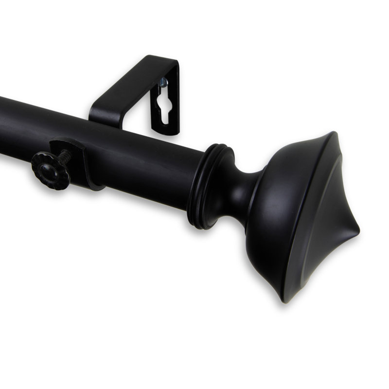 Tringle à rideaux simple Moffat, Noir, l 66 à 120 po