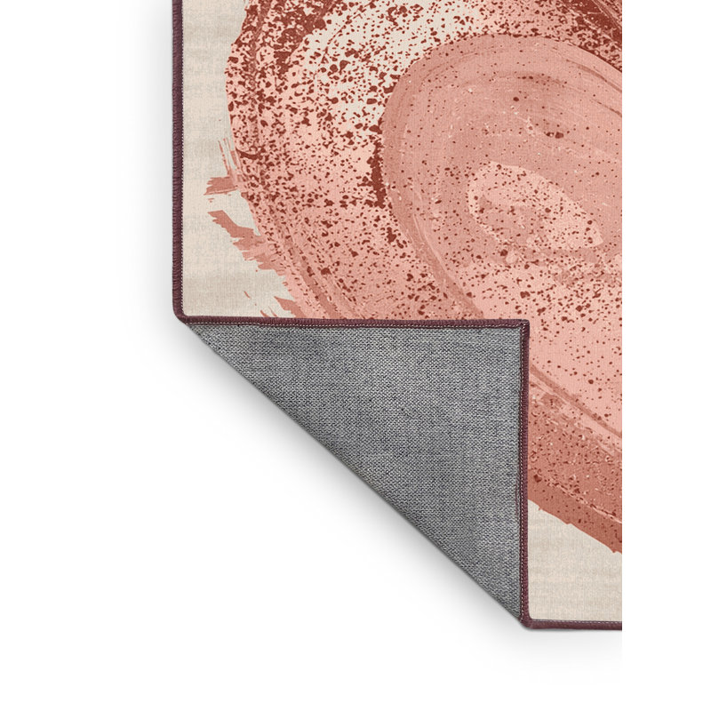 Tapis beige moderne et contemporain lavable à la machine Ritner Valentines, 2 x 3