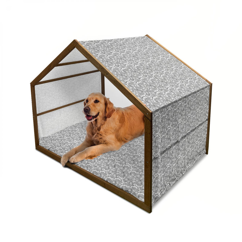 Niche pour chien en bois gris, H 55 po x l 39 po x P 45 po