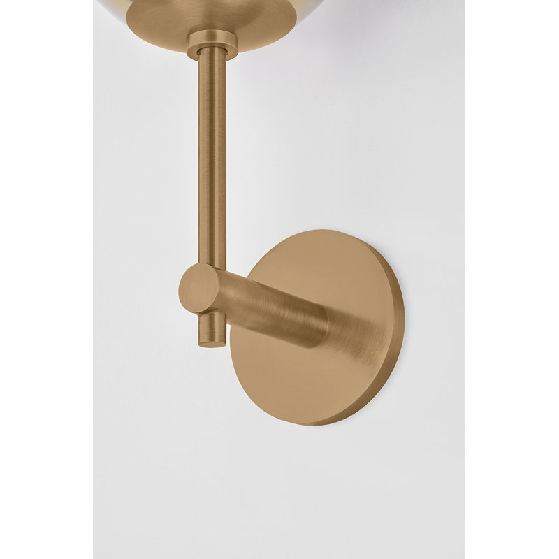 Troy Lighting August 7.75 inch wide 1 Light Wall Sconce in Patina Brass