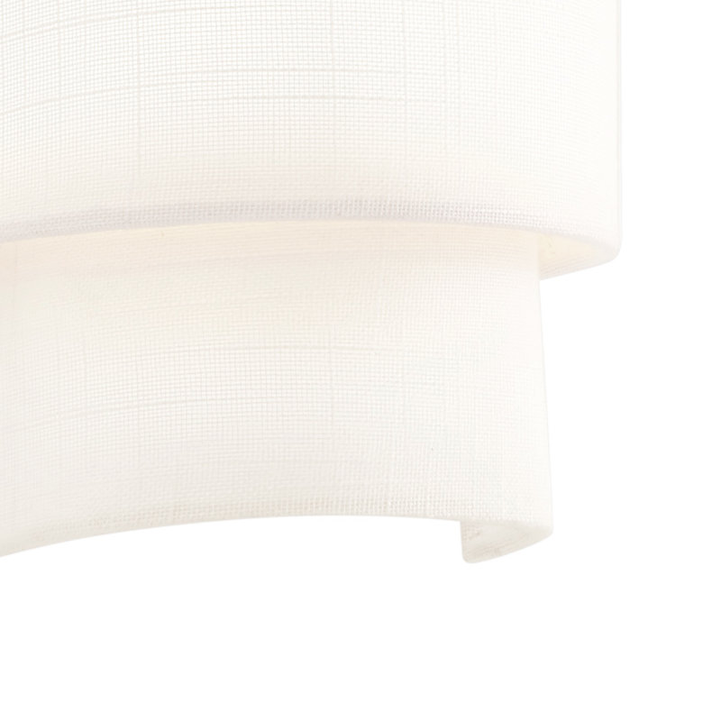 Textile - Applique murale ADA - Abat-jour en tissu de lin, Blanc,  H 13 po x l 6,25 po