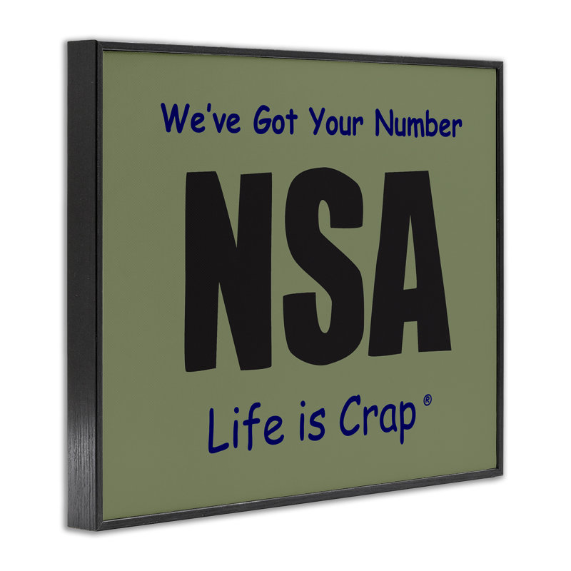 Got Your Number NSA, estampe numérique par LIC, Giclée encadrée noir minuit, H 11 po x l 14 po