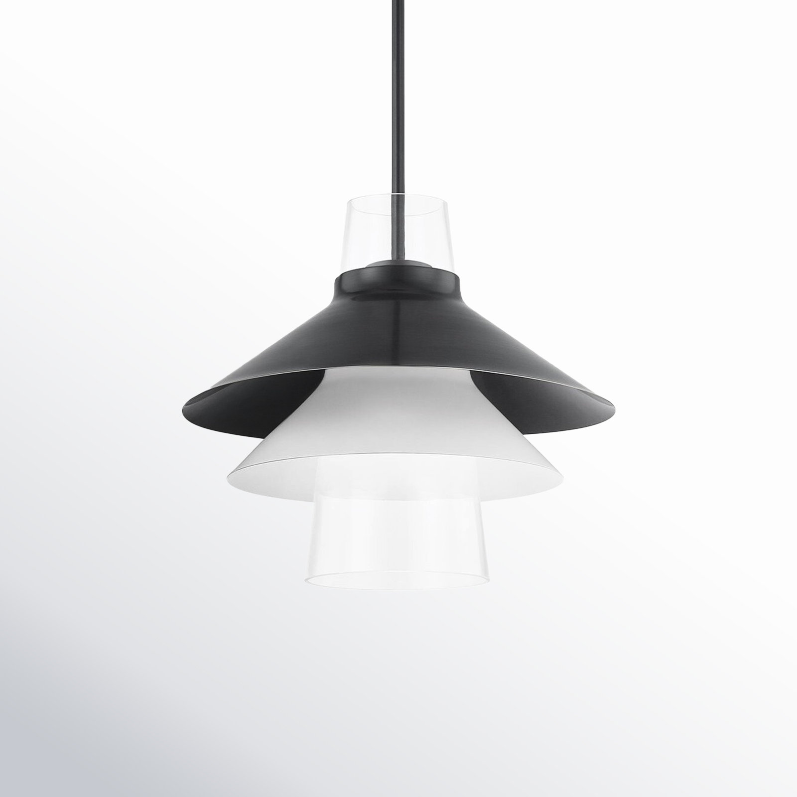 Camilo Single Light Glass Dimmable Pendant, Old Bronze