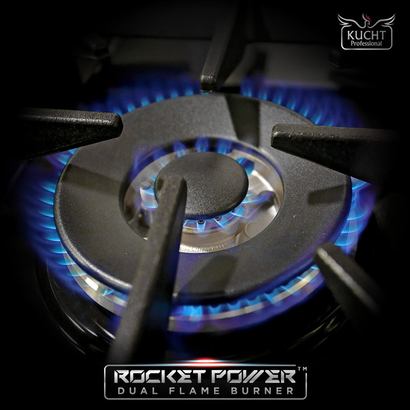 48 in. 6.7 cu. ft. 8 Burners Dual Fuel Range with Kucht Horus Thermostat, Stainless Steel/Gold, Natural Gas