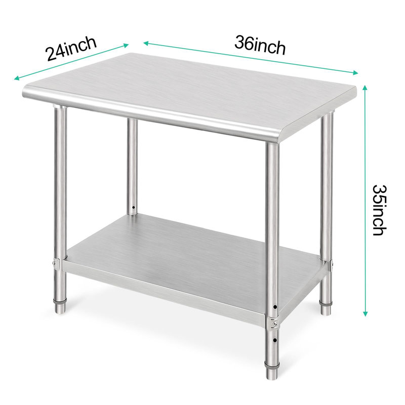 Stainless Steel Adjustable Height Commercial Work Table