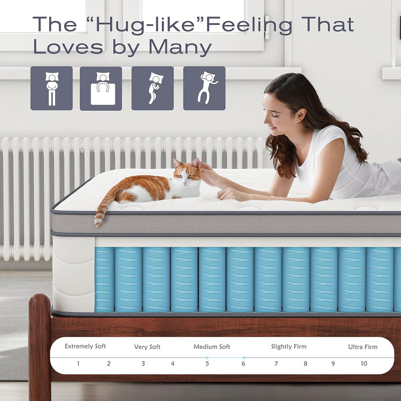 Benston 12" Medium Cooling Gel Memory Foam Mattress with Wrapped Innersprings, Full