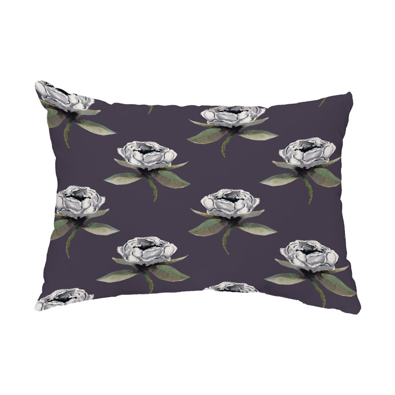  Coussin lombaire d'extérieur Floral Bunch, Violet
