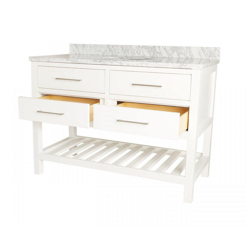 Meadowbrook 48'' Single Bathroom Vanity with Ceramic Top, White