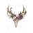 Deer Skull With Flowers Print On Canvas
