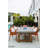 Workshop 83" Outdoor Concrete Dining Fire Table with Natural Ashwood Legs 45,000 BTU - Includes Lava Rocks & PVC Cover-24633646