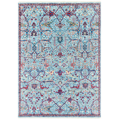 Wool Oriental Area Rug in Blue/Red/Yellow