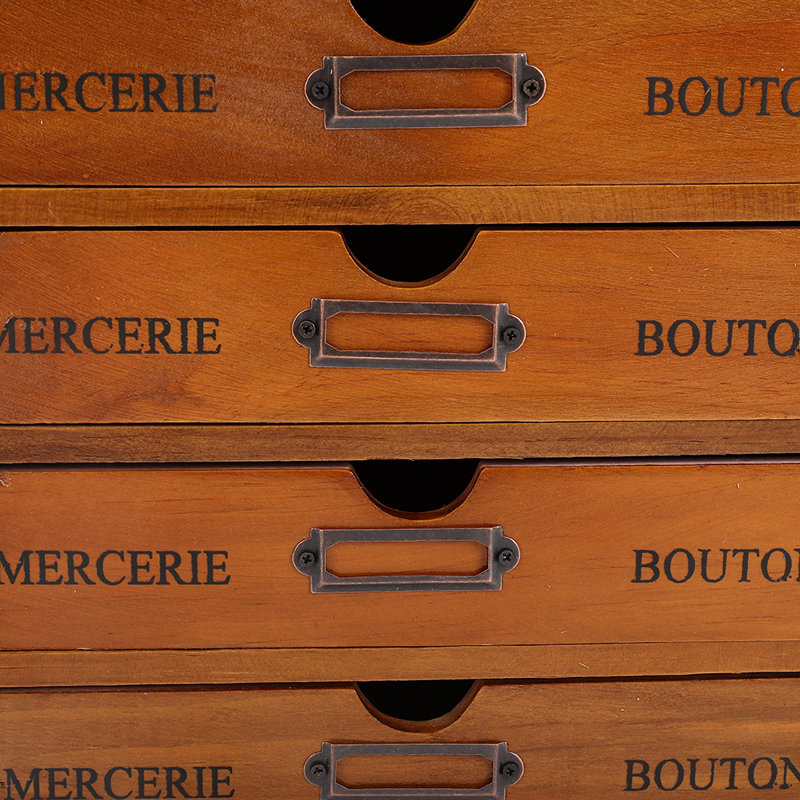 Saguache Wood Desk Organiser with Drawers