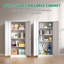 Armoire de rangement en métal 71 po H, armoire à outils verrouillable en acier avec portes et 3 tablettes réglables, armoires hautes pour systèmes de rangement de garage-866700500