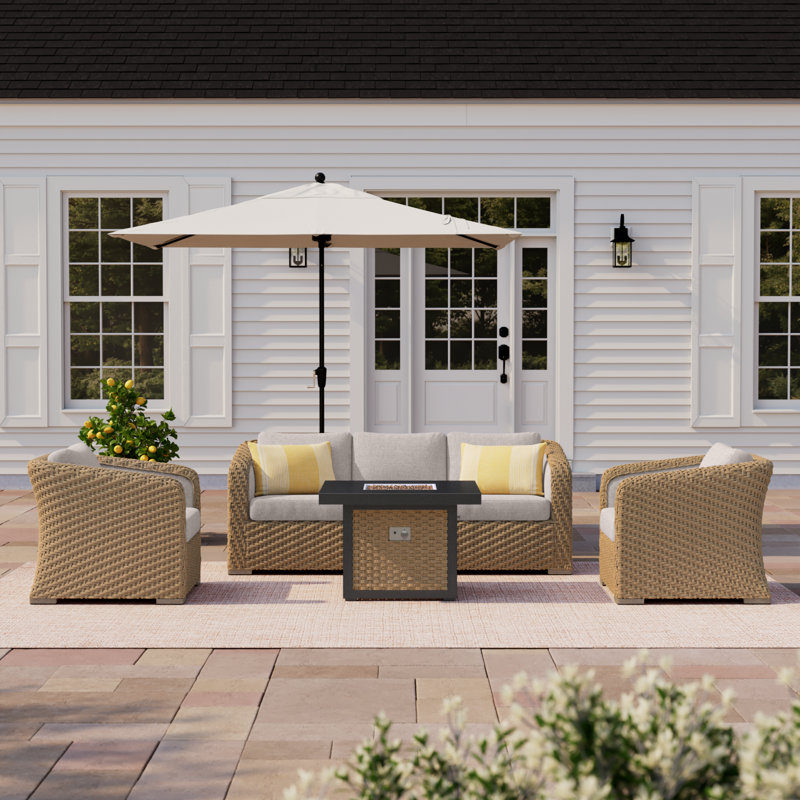 Edicott 5 - Person Patio Conversation Set with Cushions