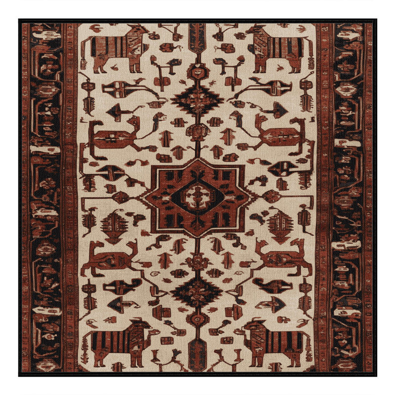 Tapis brun lavable à la machine, Carré 8 pi