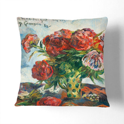 Still Life With Peonies Square Throw Cushion
